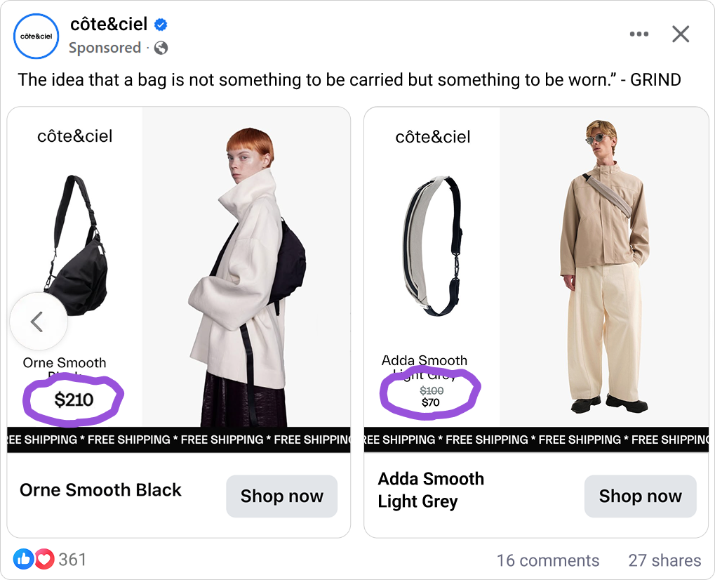 ad with discount